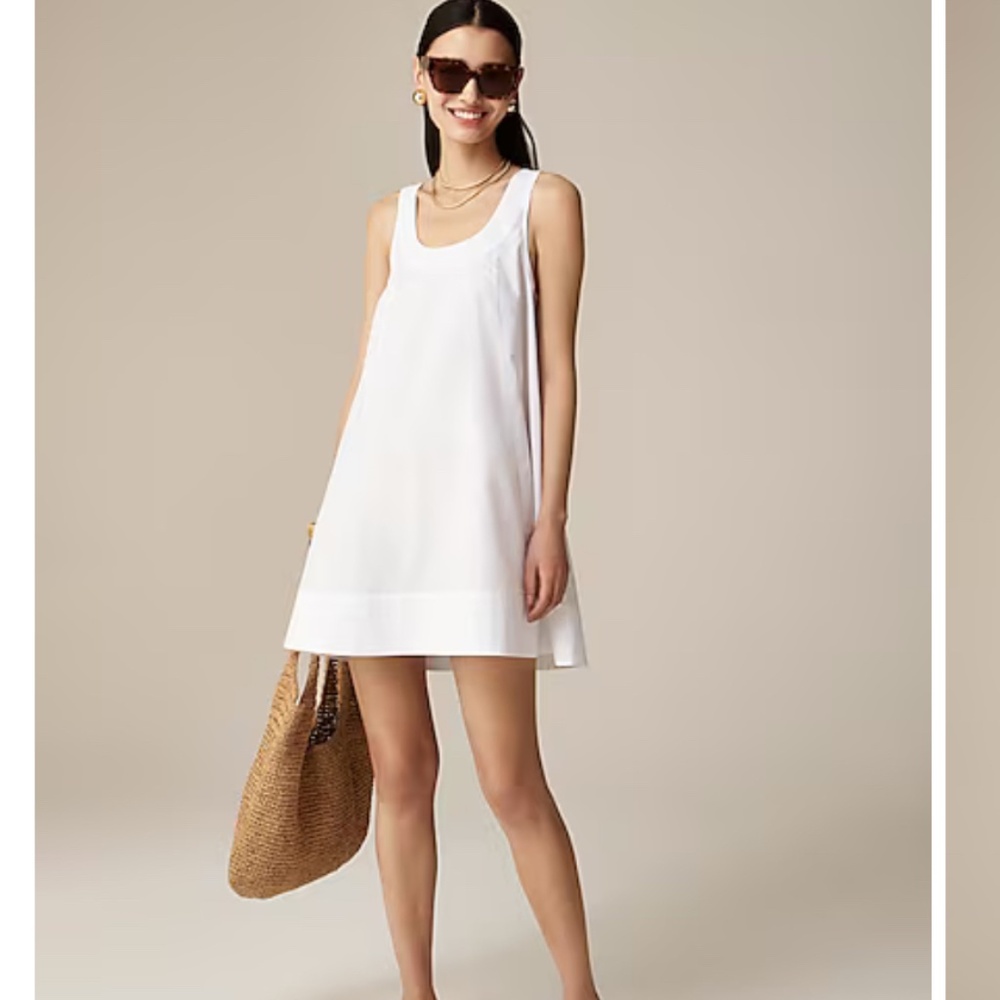 J. Crew White Sleeveless Mini Shift Dress